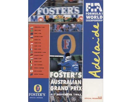 AUSTRALIAN GRAND PRIX 1993 MOTOR RACING PROGRAMME