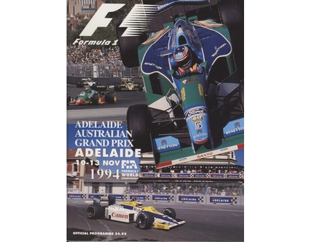 AUSTRALIAN GRAND PRIX 1994 MOTOR RACING PROGRAMME