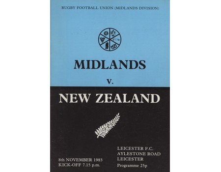 MIDLANDS V NEW ZEALAND 1983 RUGBY UNION PROGRAMME