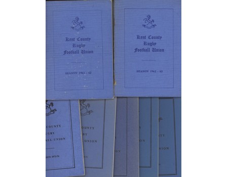 KENT COUNTY RUGBY FOOTBALL UNION HANDBOOKS 1961-79 (X7)