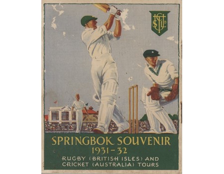 SPRINGBOK SOUVENIR 1931/32 - RUGBY (BRITISH ISLES) AND CRICKET (AUSTRALIA)