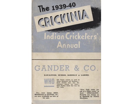 THE 1939-40 CRICKINIA INDIAN CRICKETERS