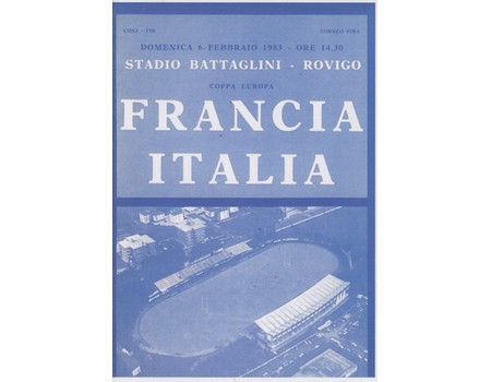 ITALY V FRANCE 1983 RUGBY UNION PROGRAMME