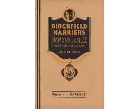 BIRCHFIELD HARRIERS DIAMOND JUBILEE SOUVENIR PROGRAMME 1937