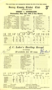 Jim Laker, cricket's Sports Personality of the Year 1955